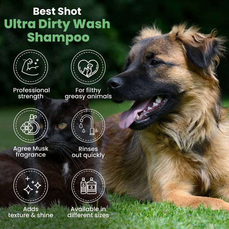 Best Shot Ultra Dirty Wash Shampoo, Coat and Skincare Product for Dogs and Cats, Soap-Free, Quick-Rinsing, Refreshing Agree Musk Fragrance, 1 Gallon - Image 4